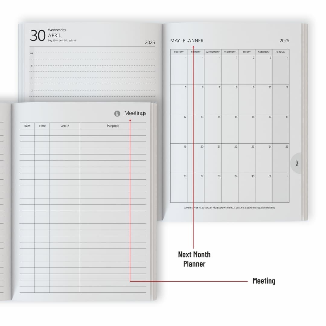 Anupam Peak Diary 2025 (80 GSM) A5 Tan