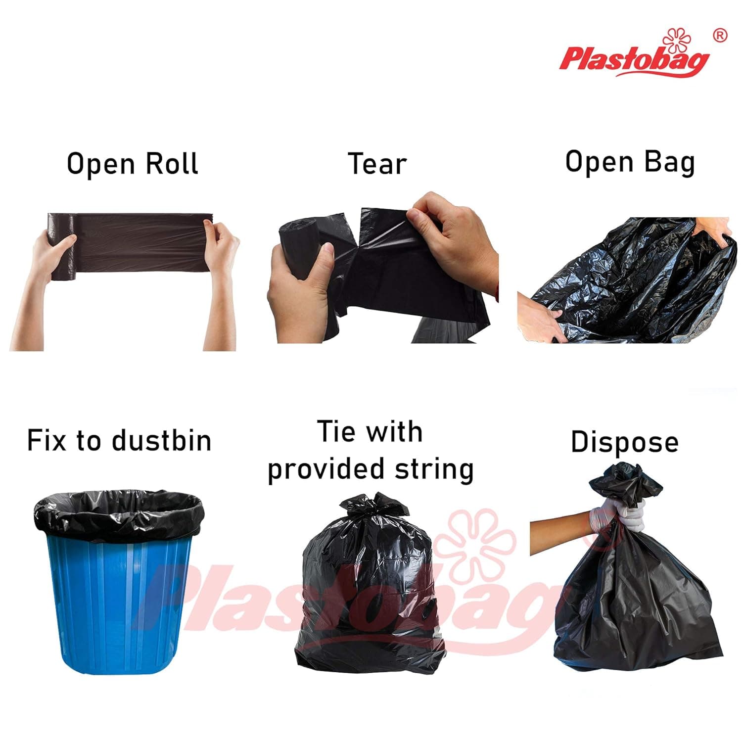 Plasto Garbage Bag 20 Micron Ex-Large 30*37 15 Nos Red Box