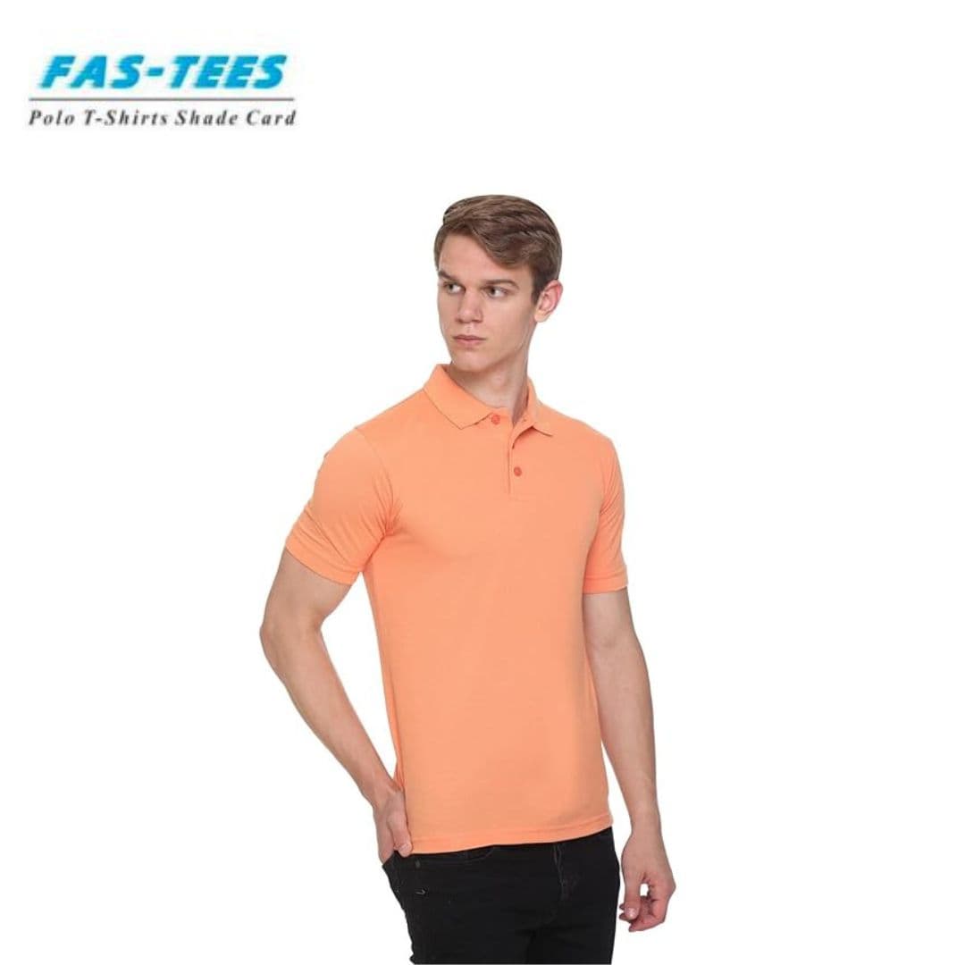 PIKMEE Men's FAS-TEES Polo T Shirt Peach