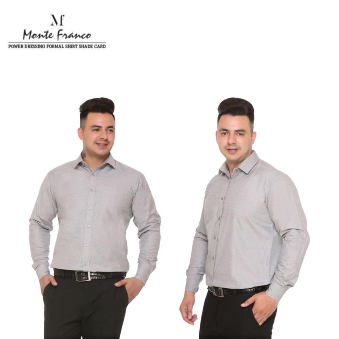 PIKMEE Men's MONTE FRANCO Formal Shirt Grey
