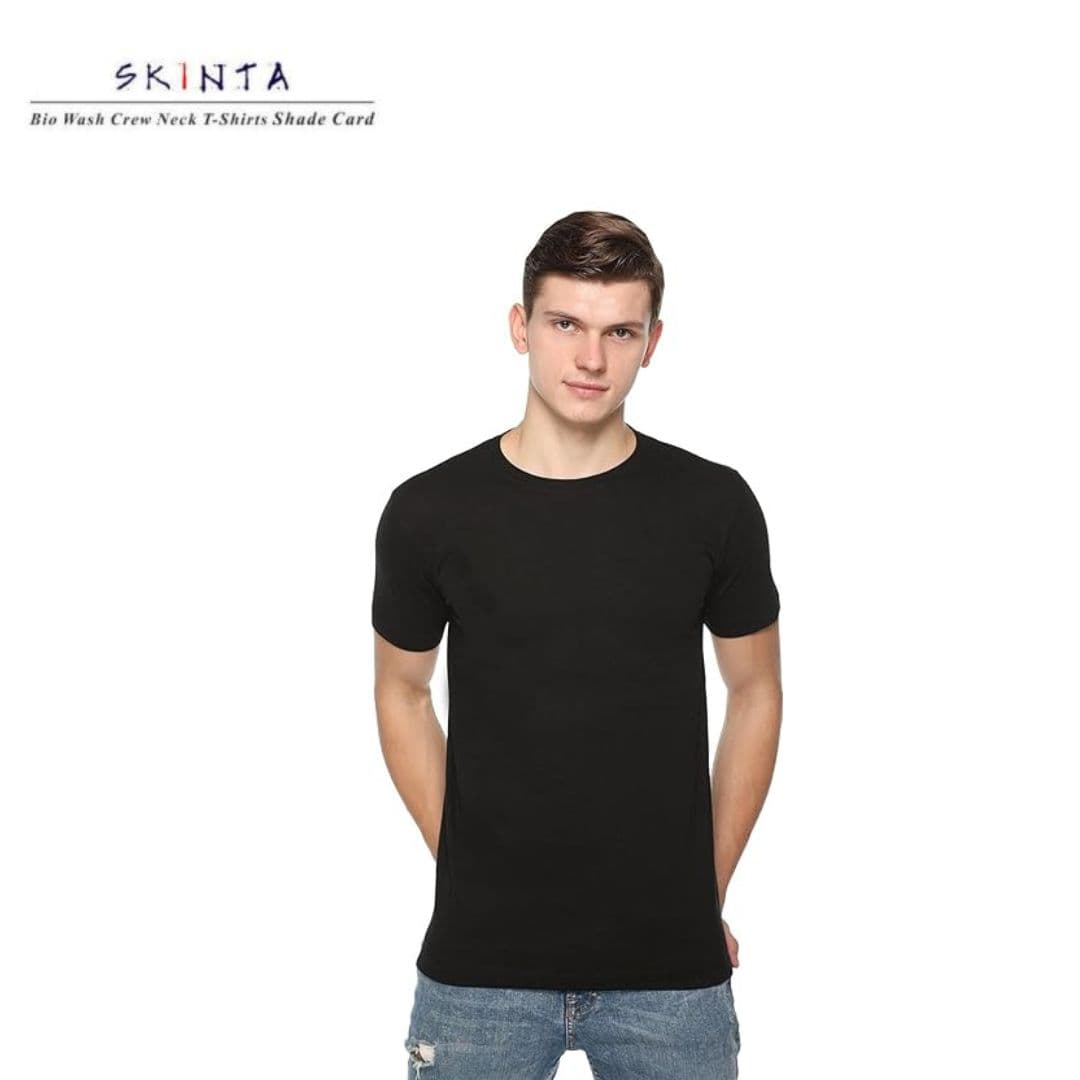 PIKMEE Men's SKINTA Crew T Shirt Black