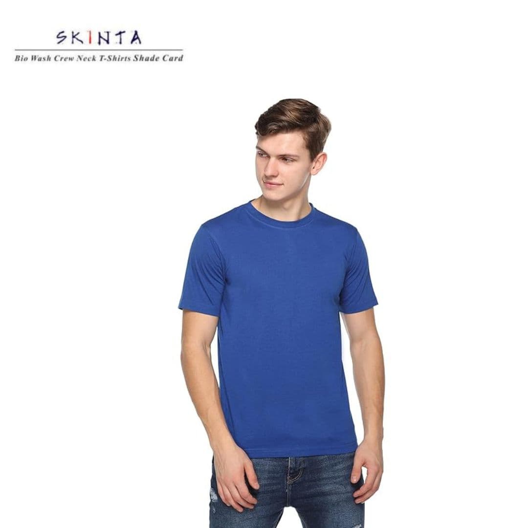 PIKMEE Men's SKINTA Crew T Shirt Royal Blue