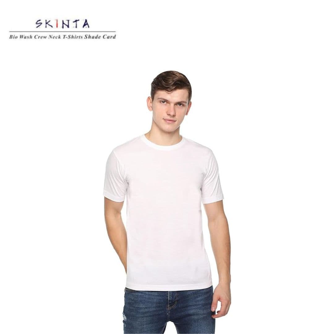 PIKMEE Men's SKINTA Crew T Shirt White