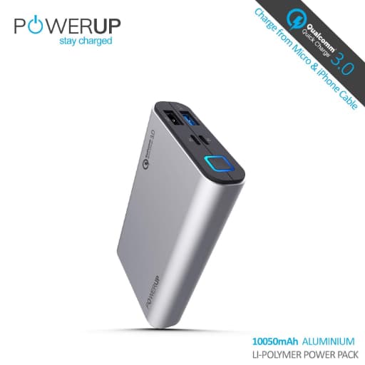 Powerup ALUPAC 10050mAh Aluminium Power Bank (Silver)