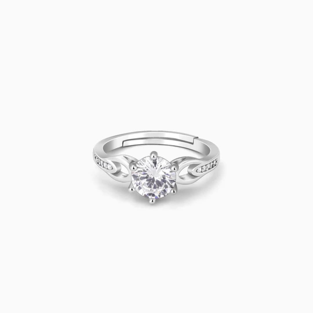 Silver Zircon Loop Ring