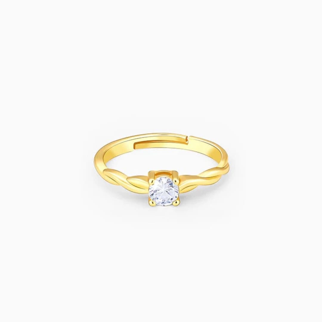 Golden Swivel Love Solitaire Ring