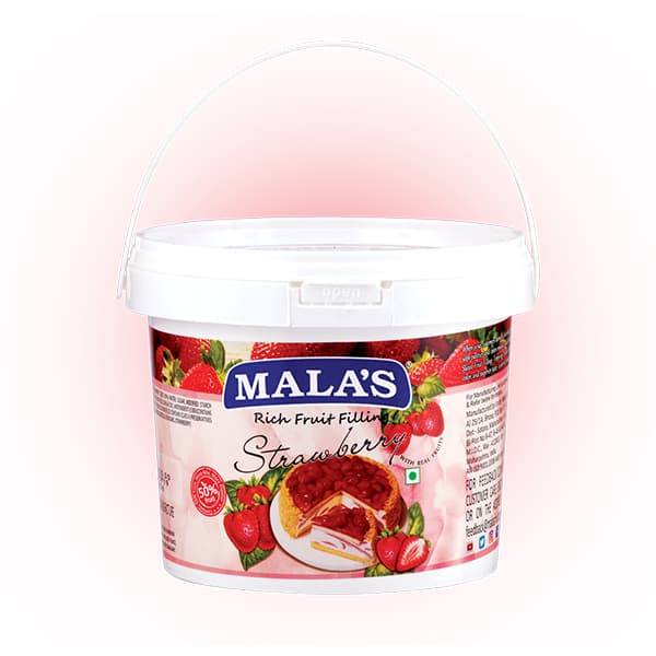 Mala's Strawberry Fillings 1kg Bucket