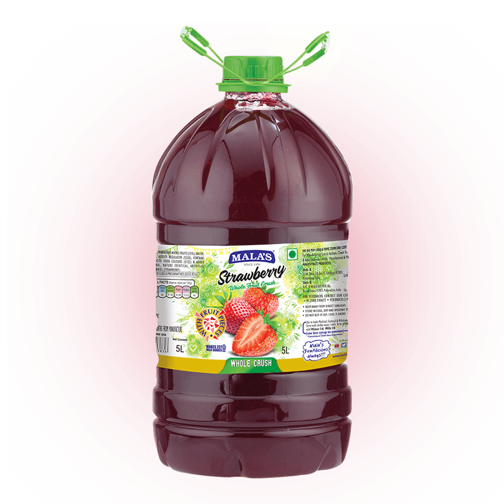 Mala's Strawberry Whole Crush 5 LTR Pet Bottle