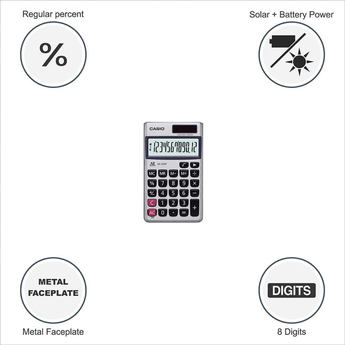 Casio SX-320P-W Portable Calculator
