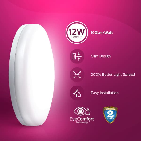 Philips 12W Round Surface Light Full Glow White