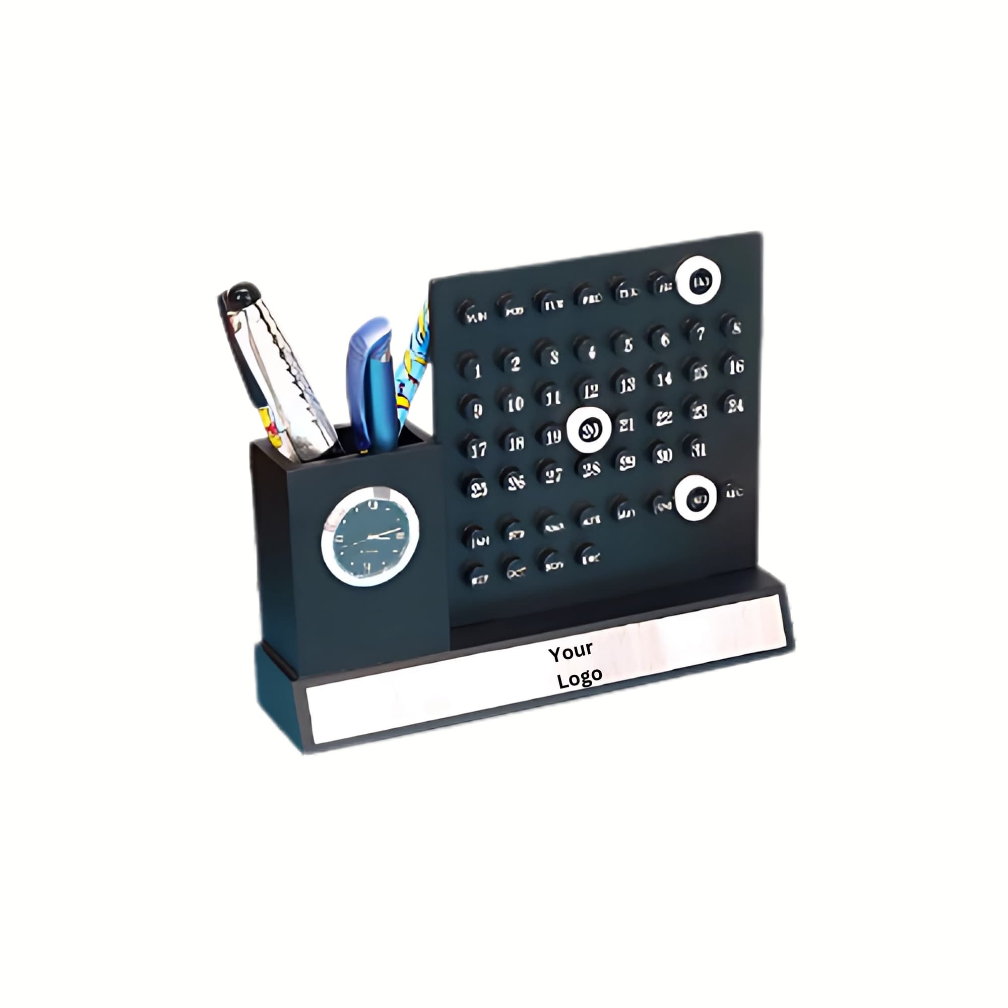 Wooden Desk Organizer with Lifetime Calendar