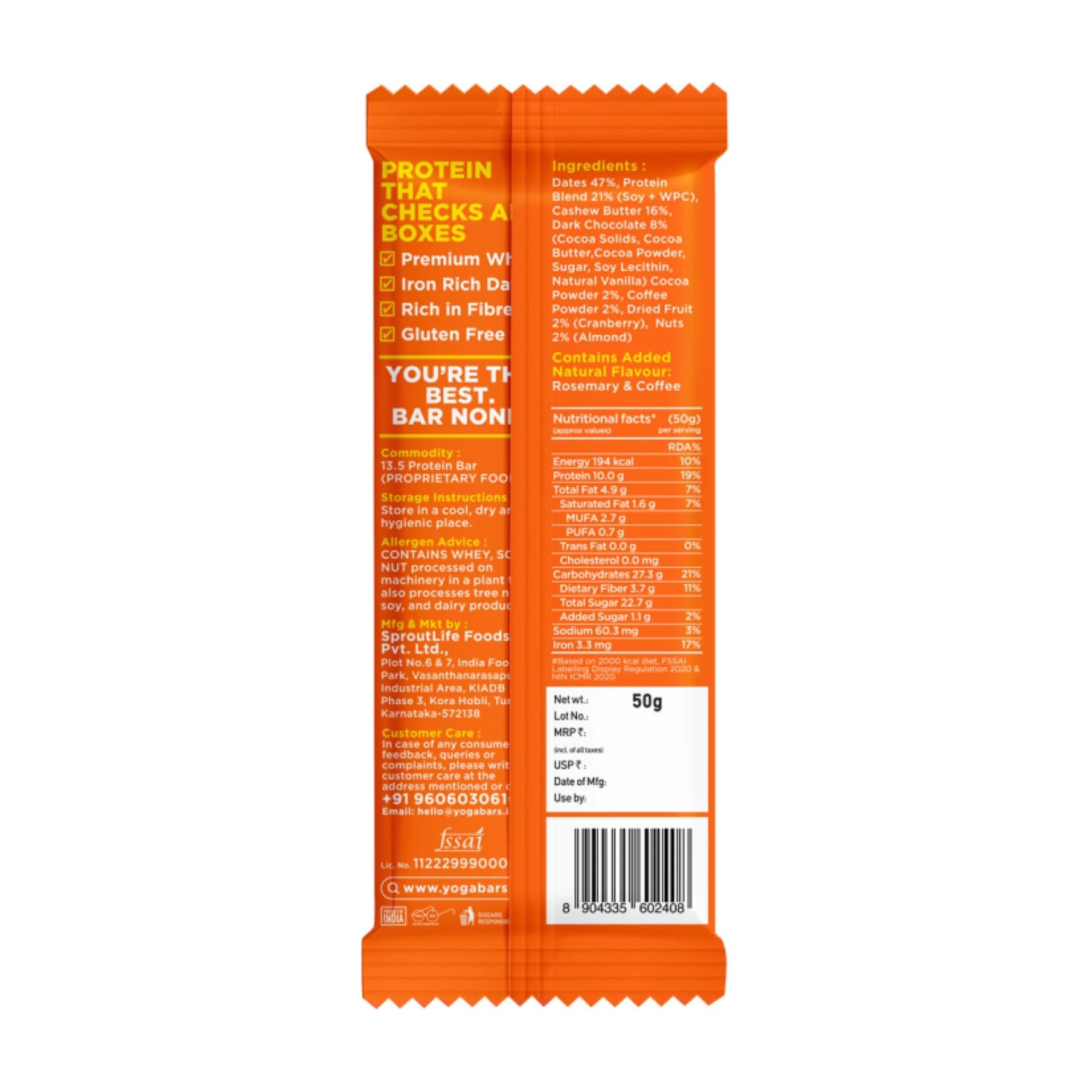 10g Protein Bar - Mocha Brownie - 50g