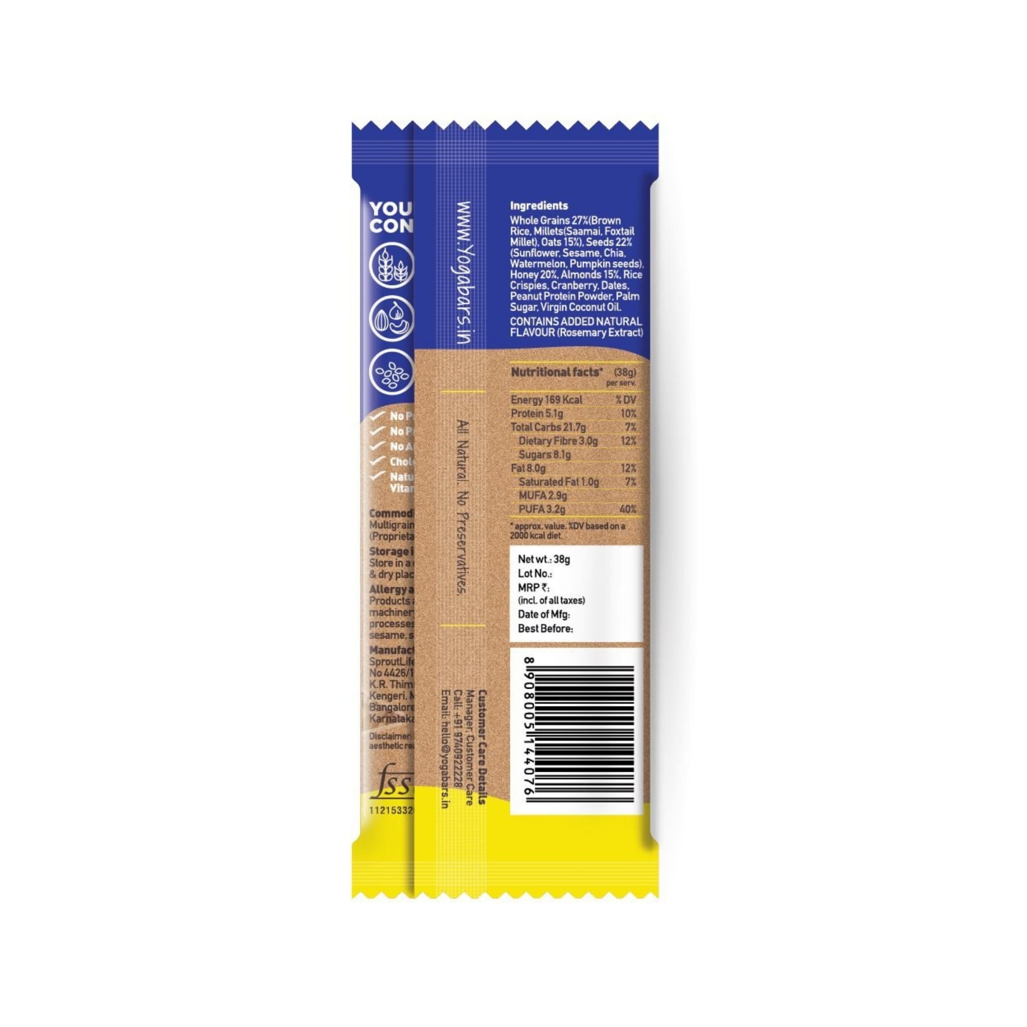 Multigrain Energy Bar - Nuts & Seeds - 38g
