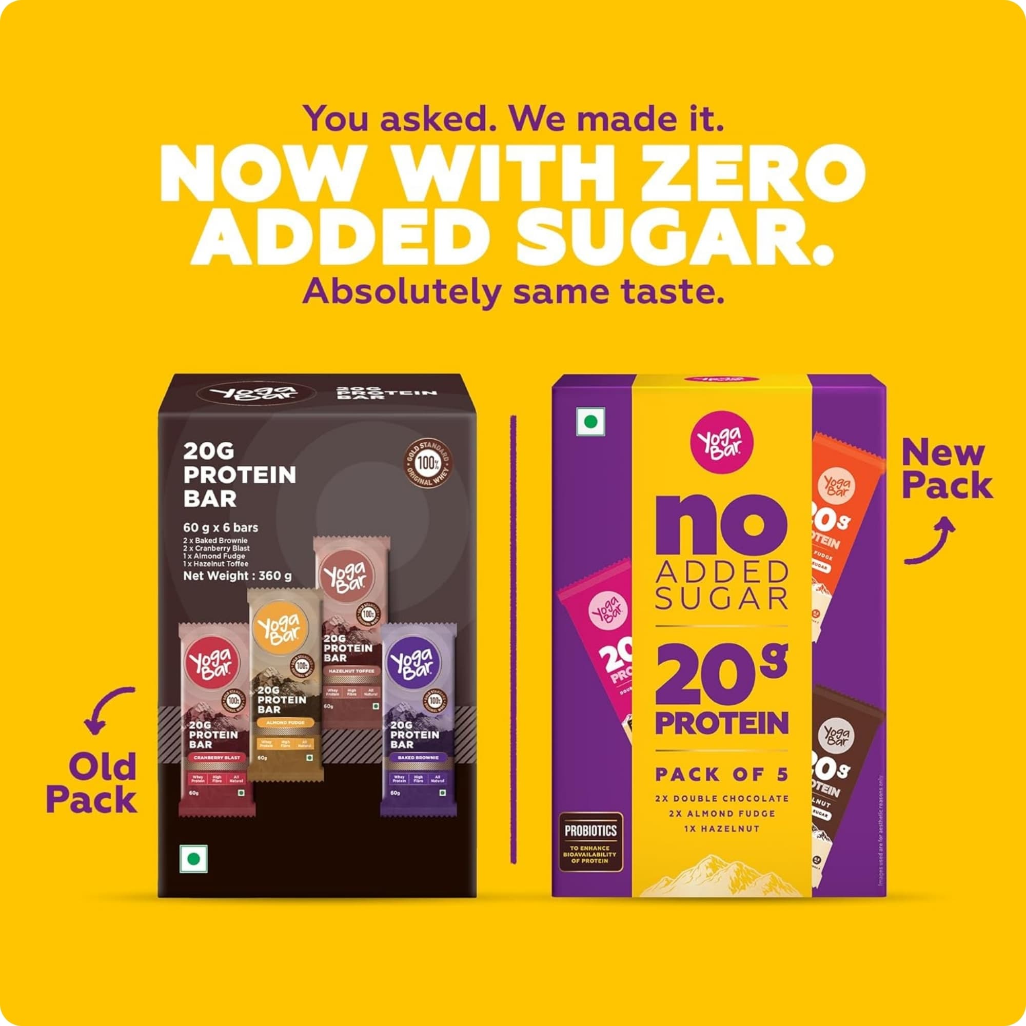 20g Protein Bar Variety Pack No Added Sugar - 420g (Pack of 5)