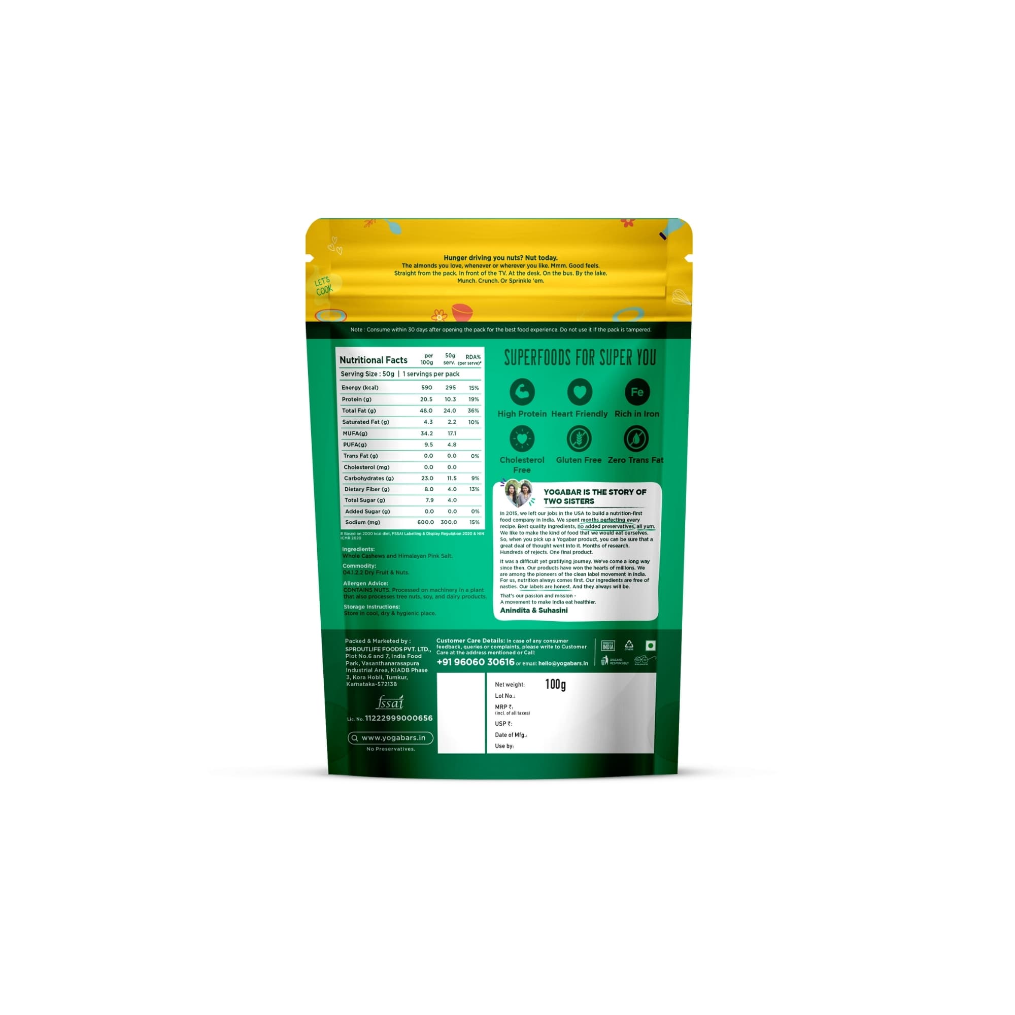 Roasted & Salted Whole Cashew - 100g