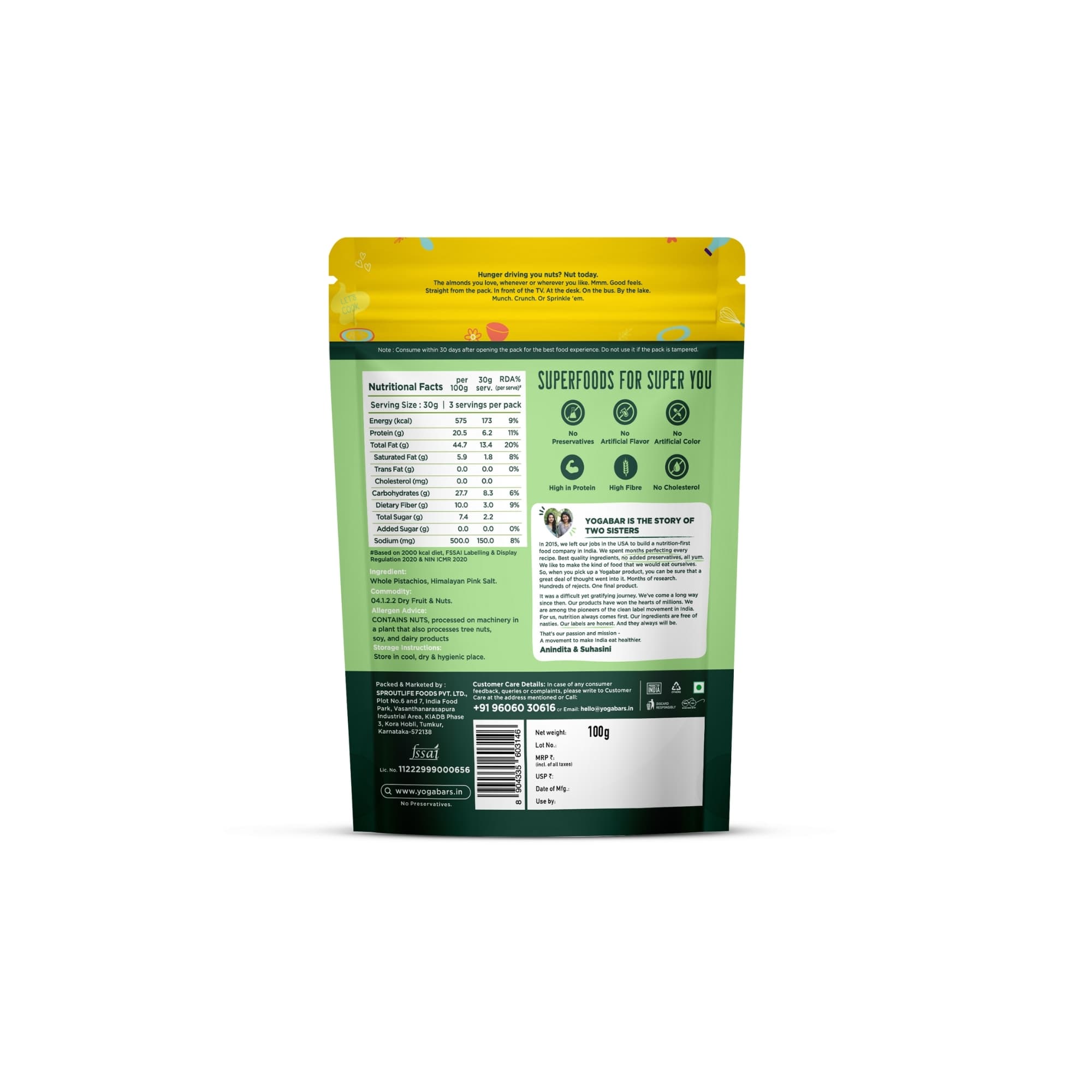 Roasted & Salted California Pistachios - 100g