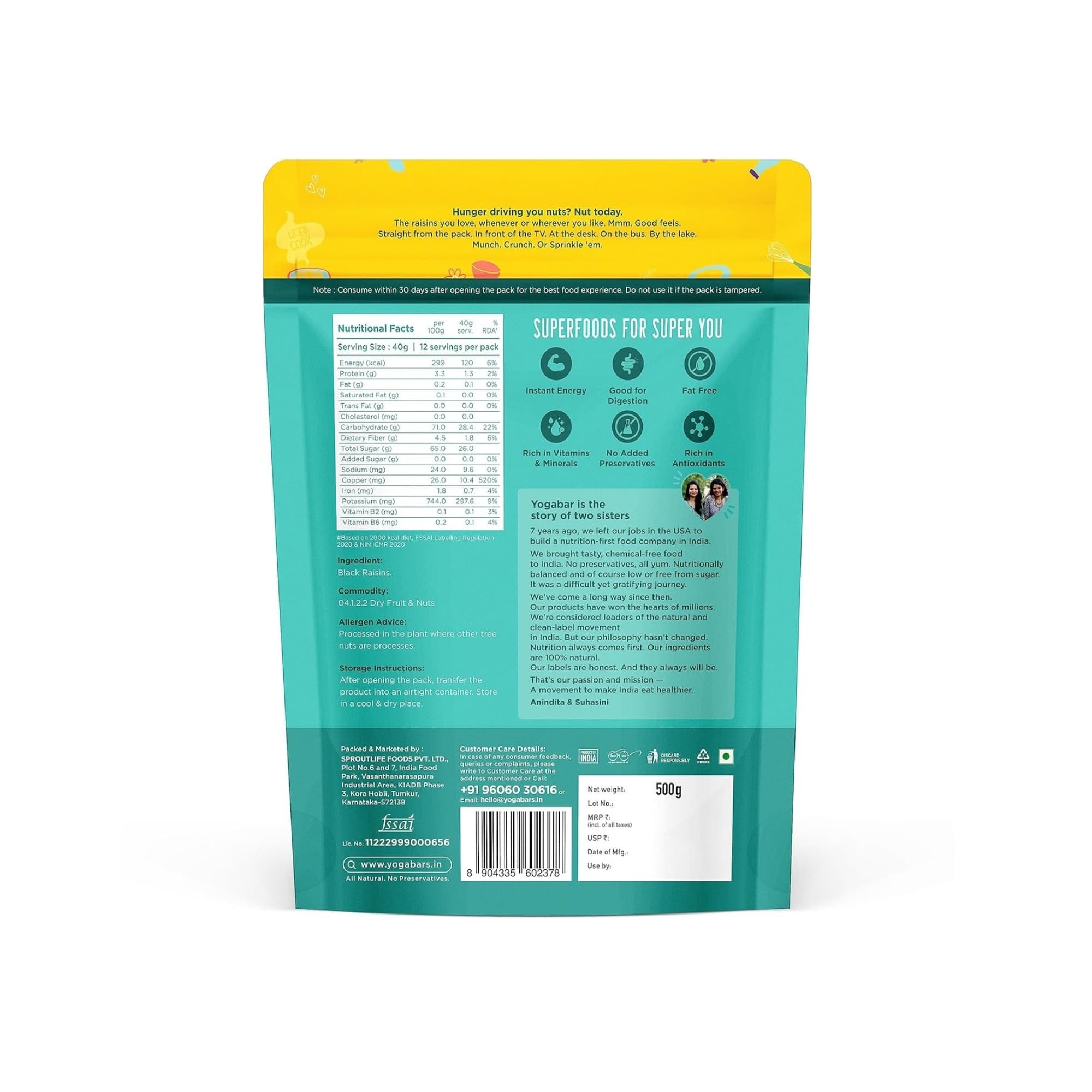Seedless Afghani Black Raisins - 500g