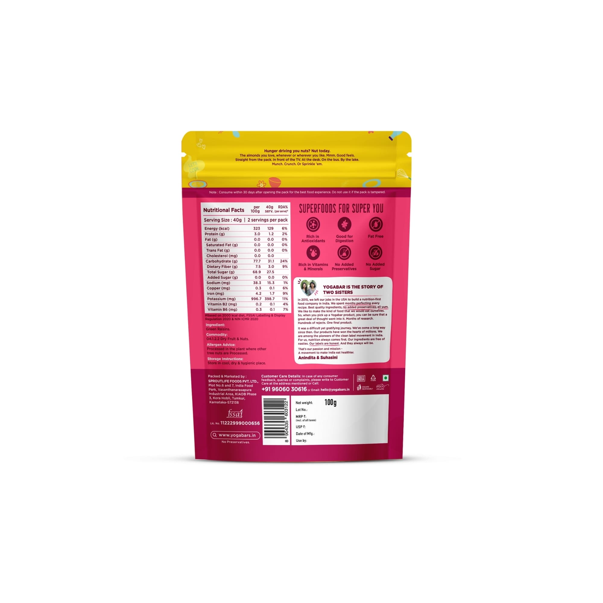 Seedless Afghani Green Raisins - 100g