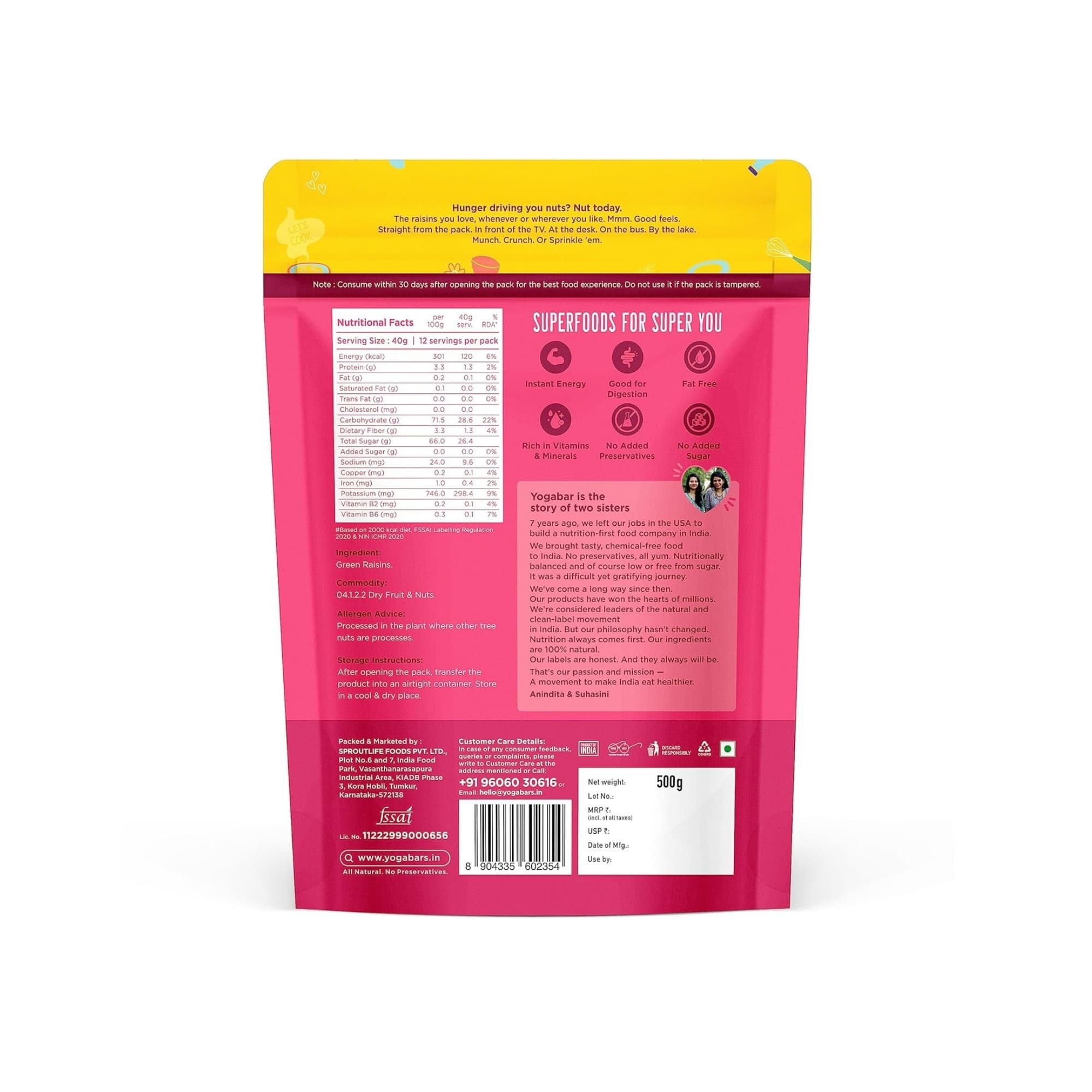 Seedless Afghani Green Raisins - 500g