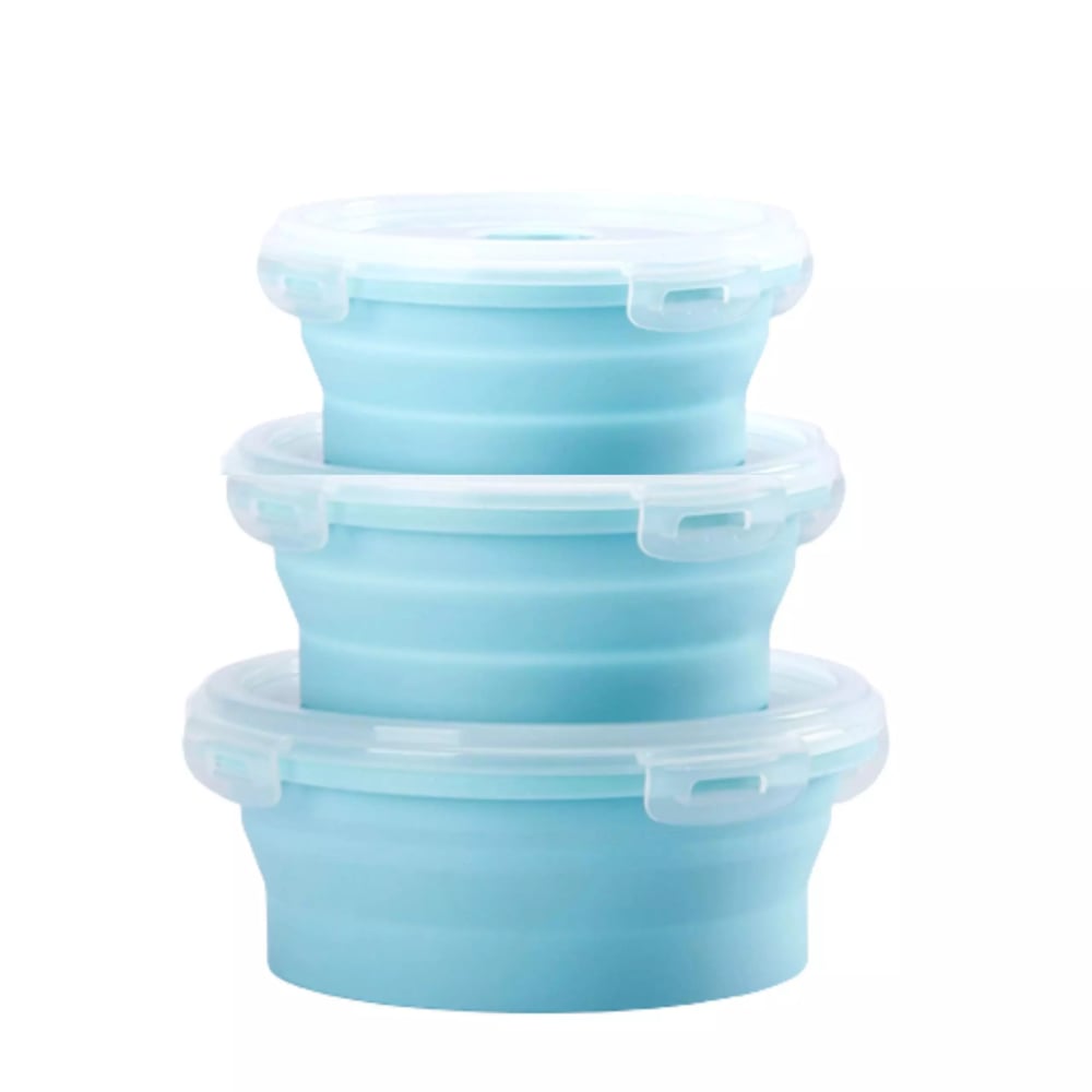 Kairos Silicone Collapsible Container Set Of 3 (350 Ml + 500 Ml + 800 Ml)