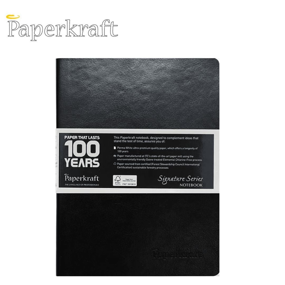 PaperKraft Signature Series Soft Black Cover Unruled Note Book 160Pg(165X95)