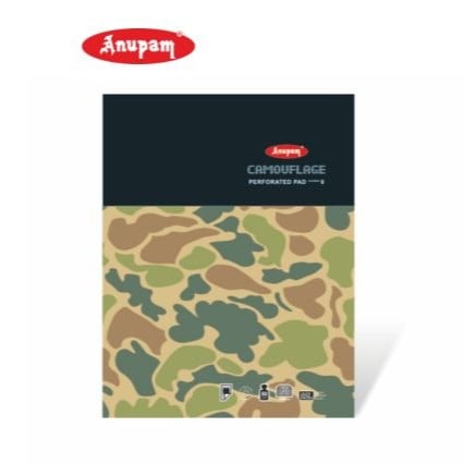 Anupam Camouflags Perforated Pad Ruled 80 sheet 2 Size
