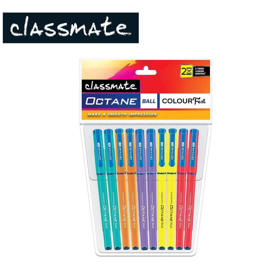 Classmate Octane Ball Colourfest Blue(Pack Of 10)