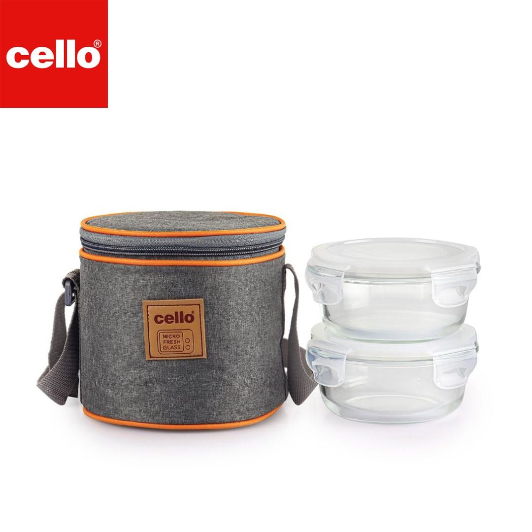 Royale Round Glass Lunch Box 2Pcs Set (V)