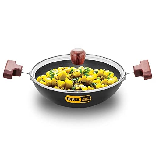 Hawkins Deep-Fry Pan (Round Bottom) 1.5 Ltr With Glass Lid