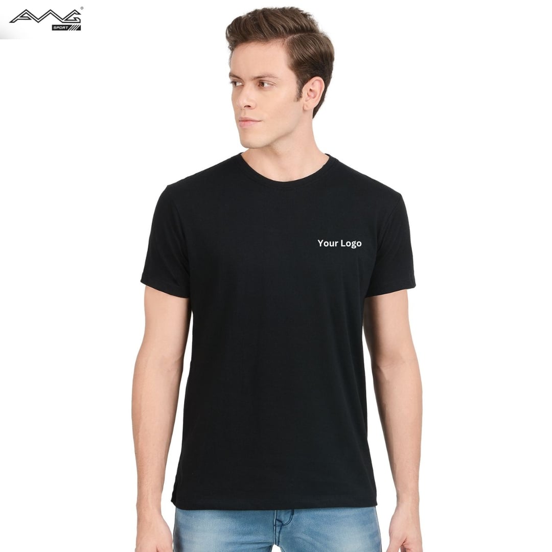 Awg Cotton Round Neck Super Bio T Shirt Black