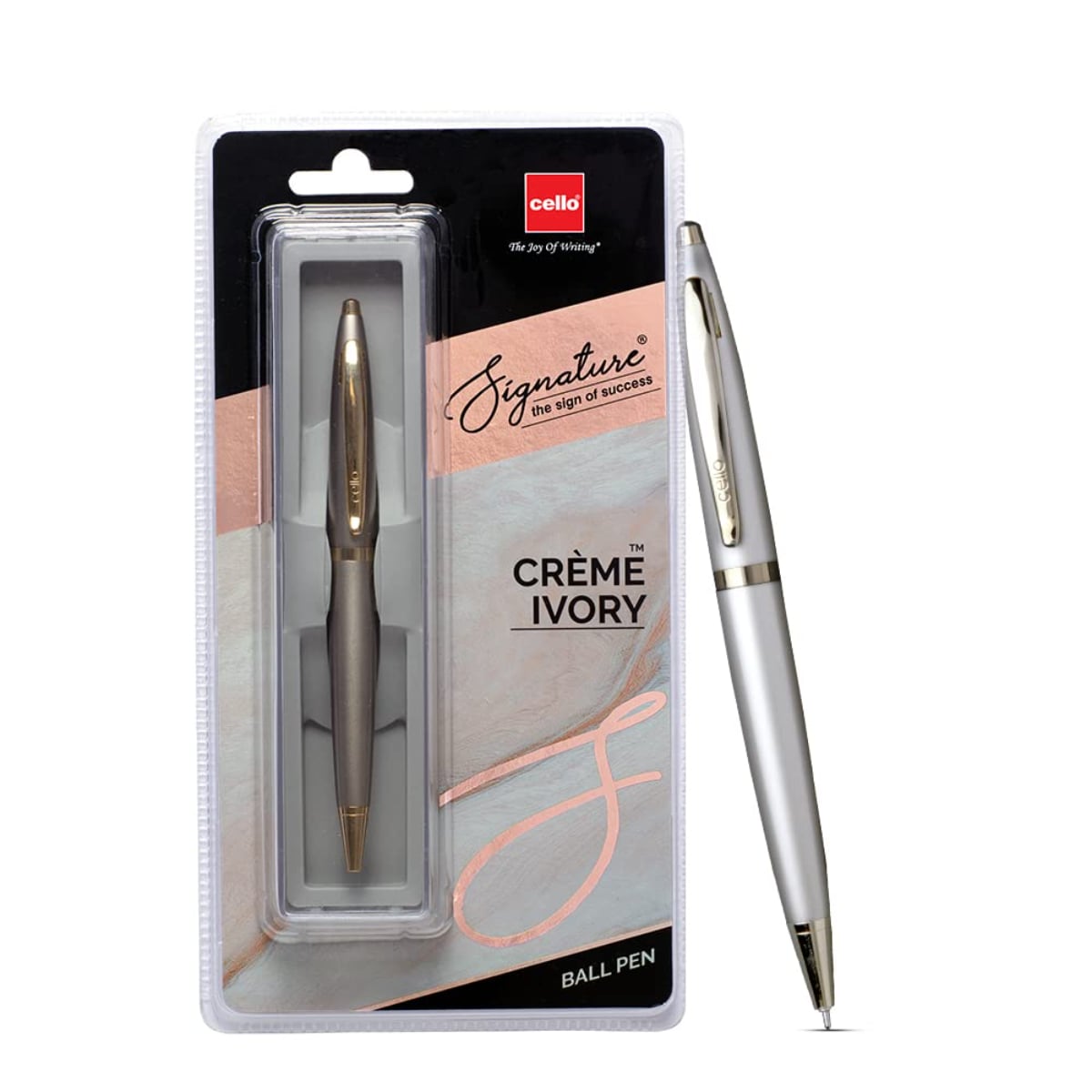 Cello Signature Creme Ivory Ball Pen Blue