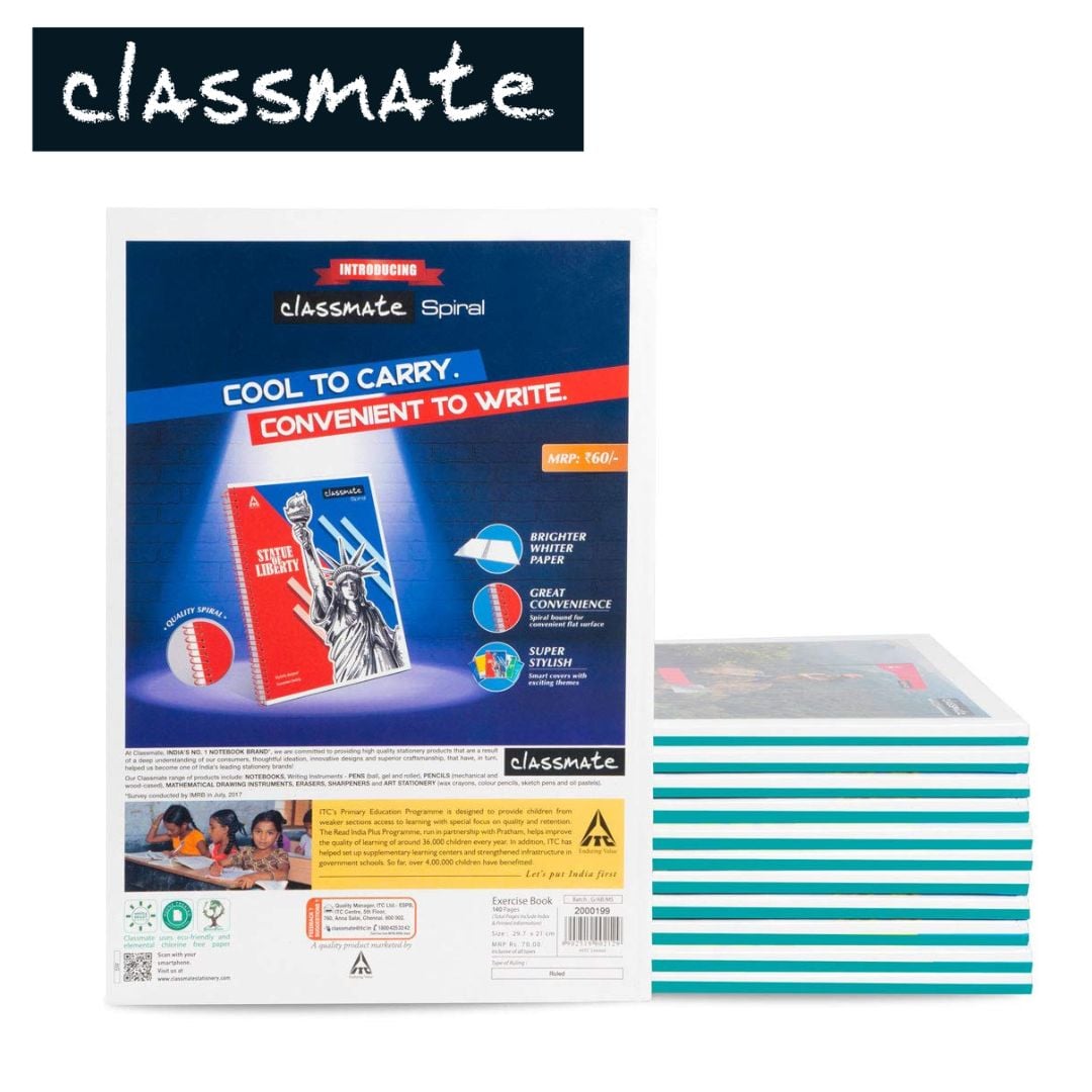 Classmate Soft Bounded Single Line Long Note Book 240Pg (297X210mm)