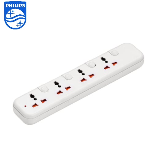 Philips 4 Way Power Multiplier with Individual Switch CHP3441W(White)