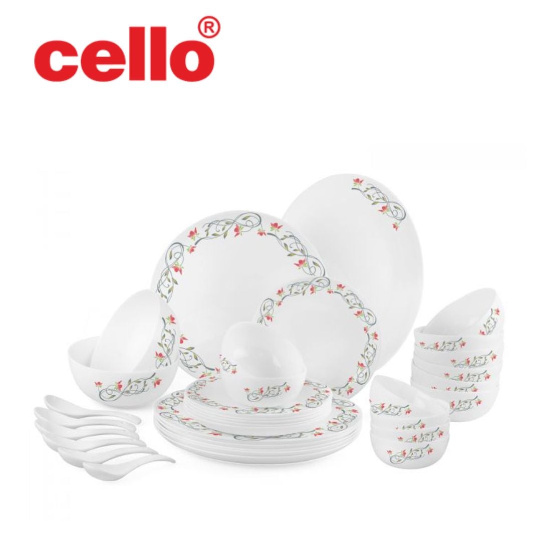 Cello Opalware Royale Magical Swirl Dinner Set 33 Pcs Ant Mascot
