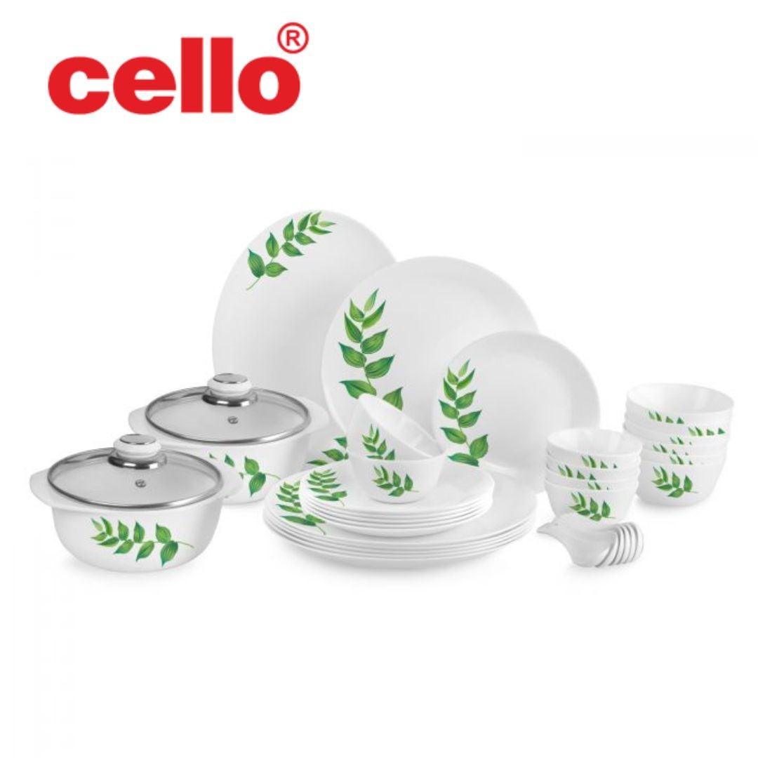 Bring the Outdoors In: Cello Zarah Ds 37 Pcs Dinner Set (Green Foliage)