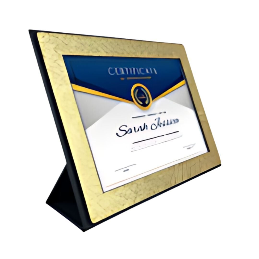 Certificate Photo Displayers Trifolder Gold