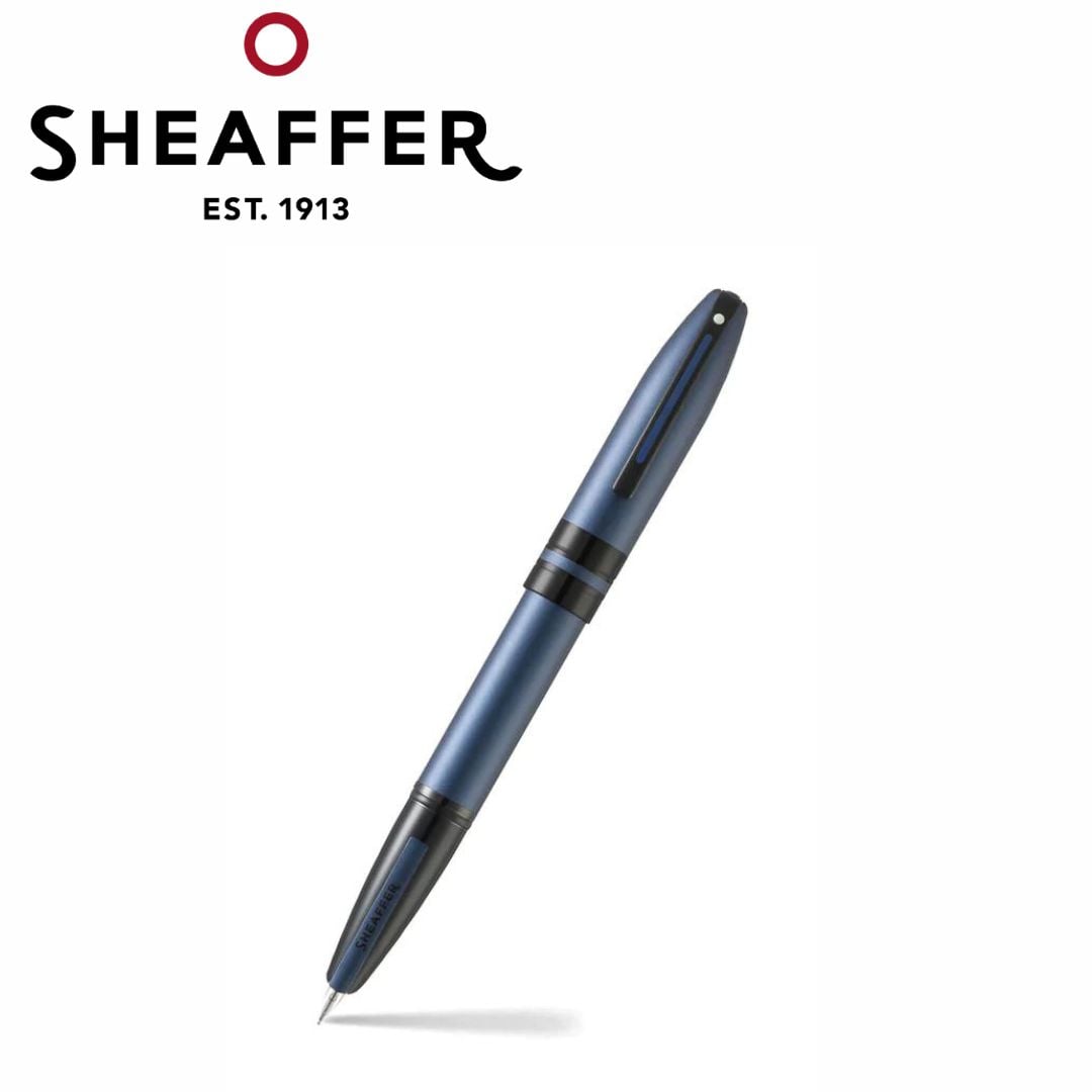 PEN SHEAFFER�ICON E9110 METALIC BLUE� WITH GLOSSY BLACK MEDIUM FP