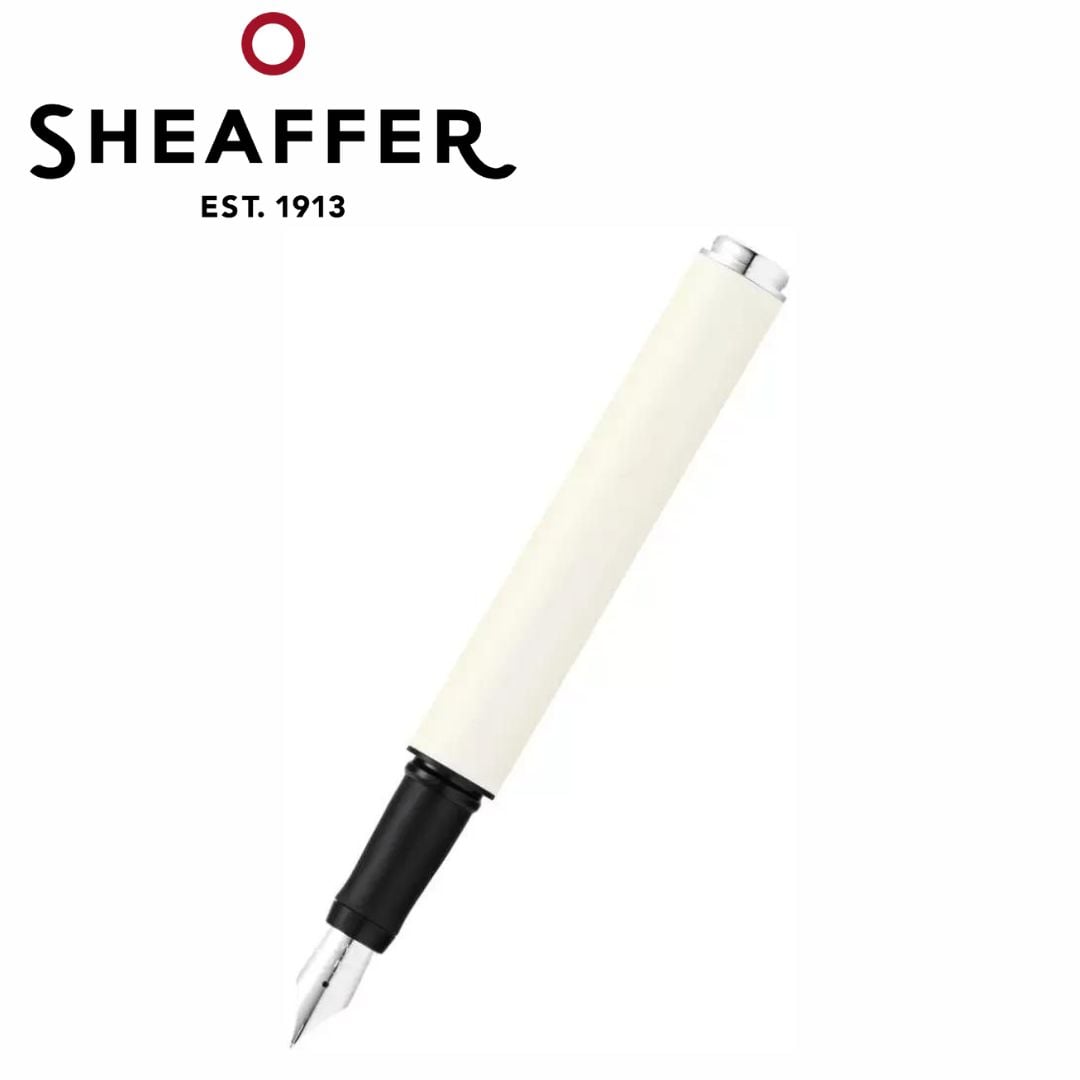 PEN SHEAFFER POP E9206 WHITE HIGH GLOSS RESIN BODY  WITH CHROME TRIM FP