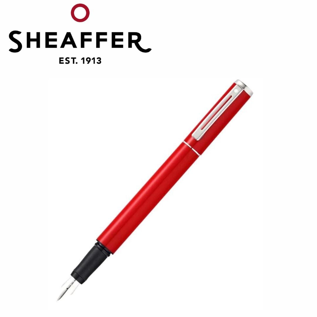 PEN SHEAFFER POP E9207 RED HIGH GLOSS RESIN BODY  WITH CHROME TRIM FP