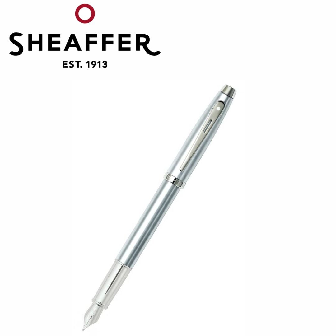 PEN SHEAFFER 100 E9306 BRUSHED CHROME WITH CHROME TRIM M FP