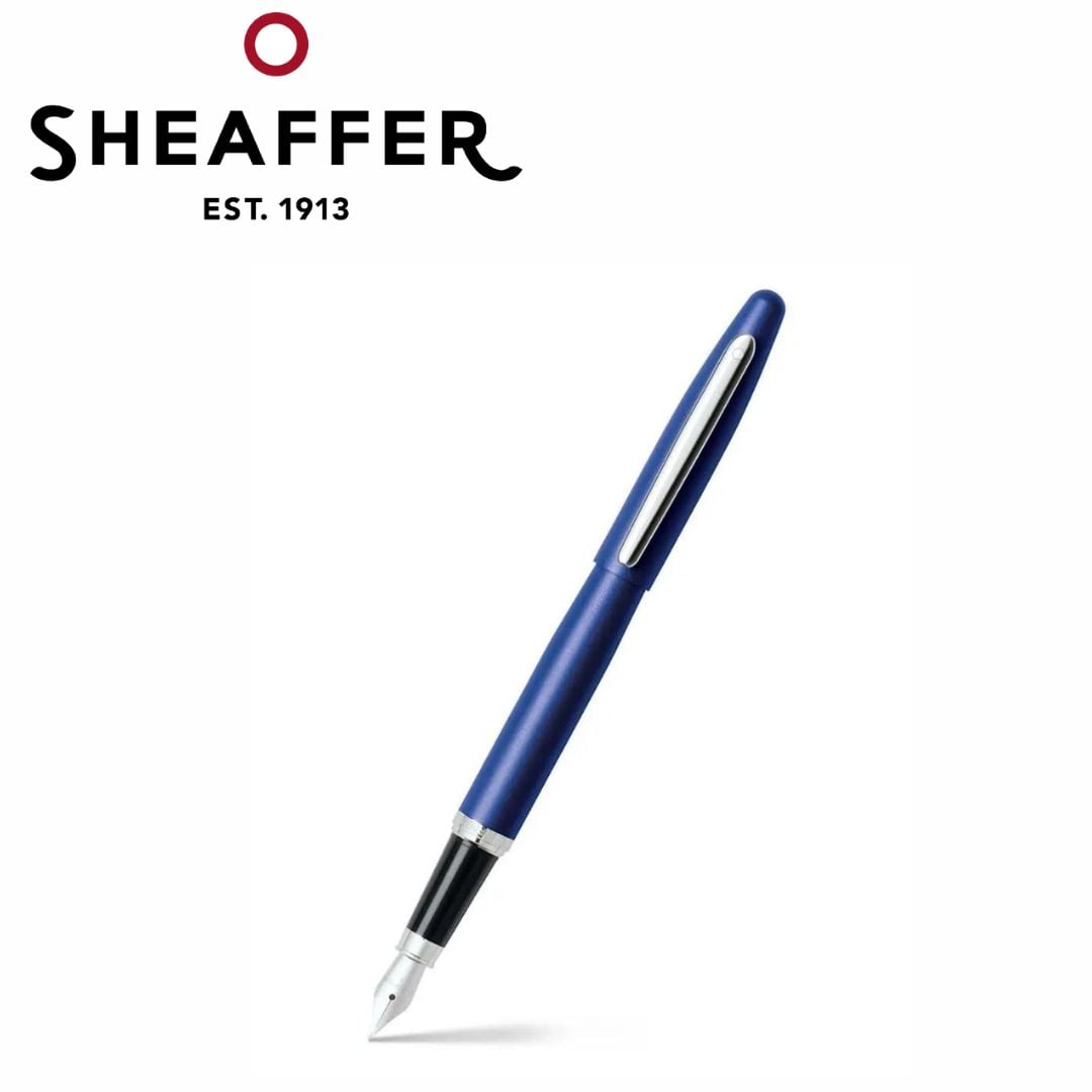 PEN SHEAFFER VFM E9401 NEON BLUE WITH CHROME TRIM M FP
