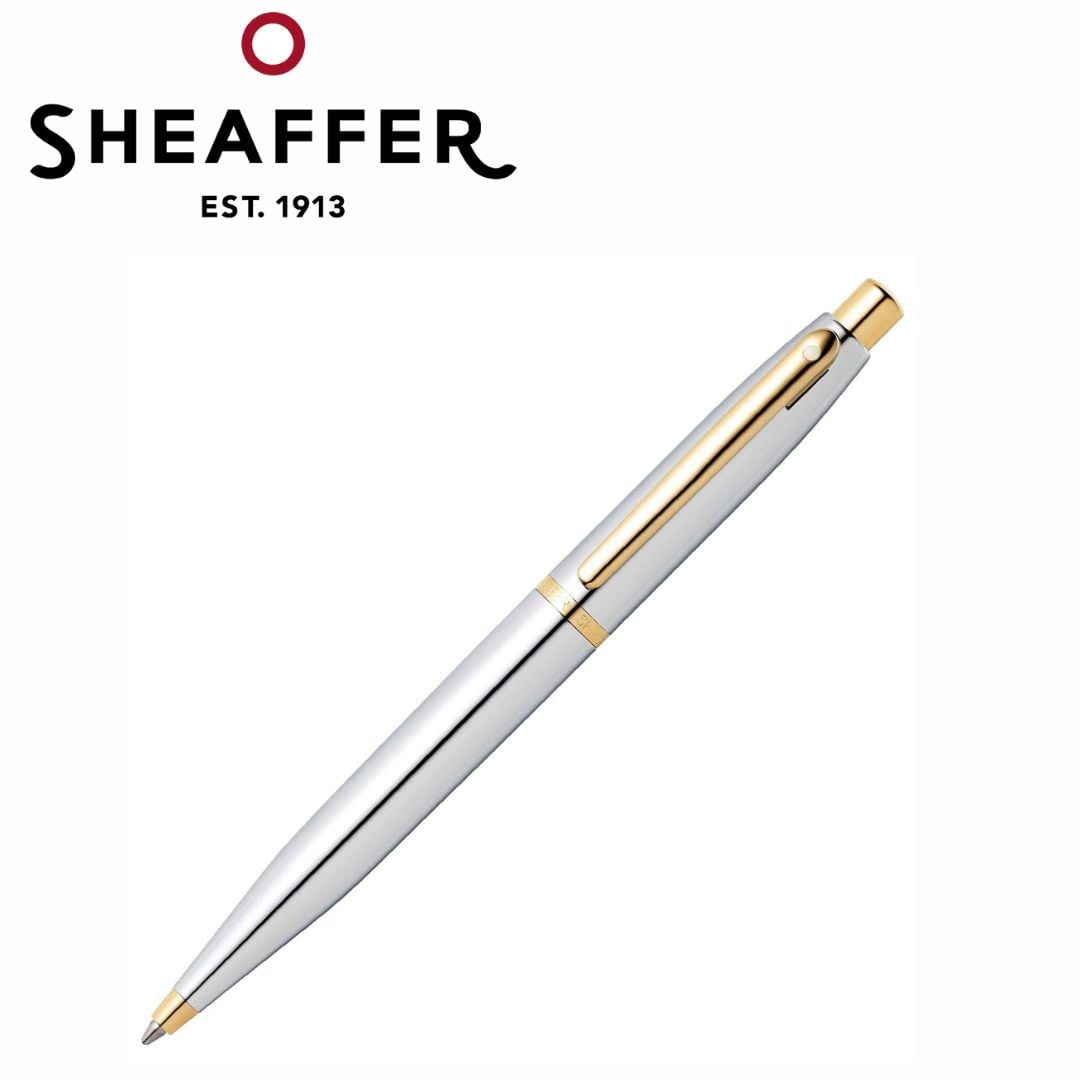 PEN SHEAFFER VFM E9422 CHROME WITH GOLD TRIM M FP