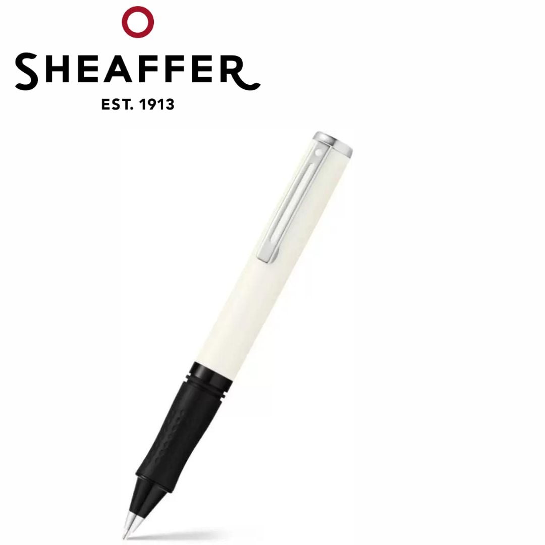 PEN SHEAFFER POP E9206 WHITE HIGH GLOSS RESIN BODY  WITH CHROME TRIM RB