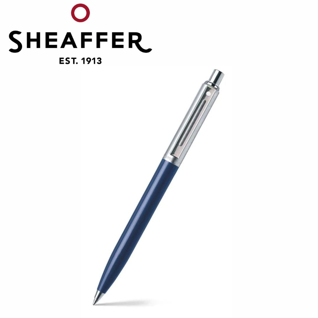 PEN SHEAFFER SENTINEL E321 BLUE BARREL BRUSHED CHROME CAP AND CHROME TRIM BP