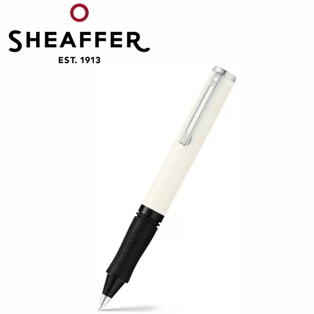 PEN SHEAFFER POP E9206 WHITE HIGH GLOSS RESIN BODY  WITH CHROME TRIM BP