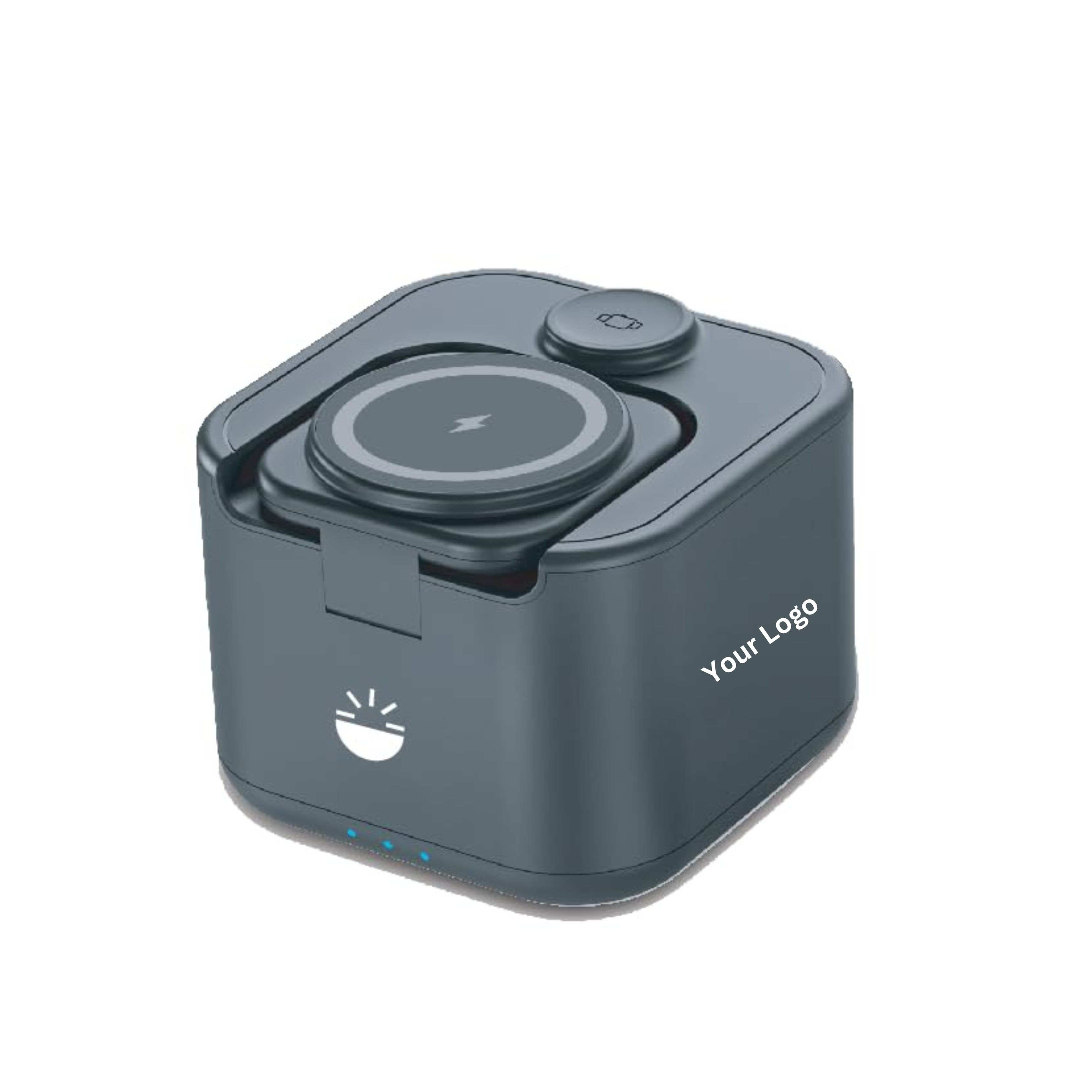 Glow Gadgets Ignite Bluetooth Speaker with 3-in-1 Wireless Charging Station | 15W Power | Modern Black � Premium Sound, Fast Charging, Stylish Design