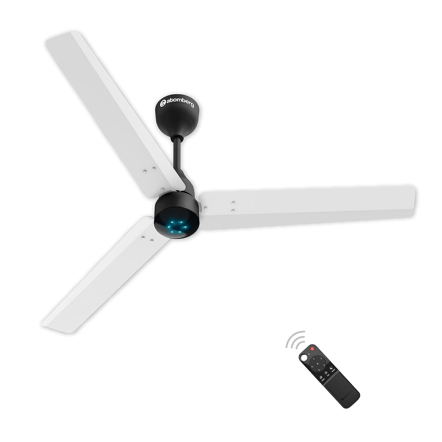 atomberg Renesa 1200mm BLDC Ceiling Fan with Remote Control (White & Black)
