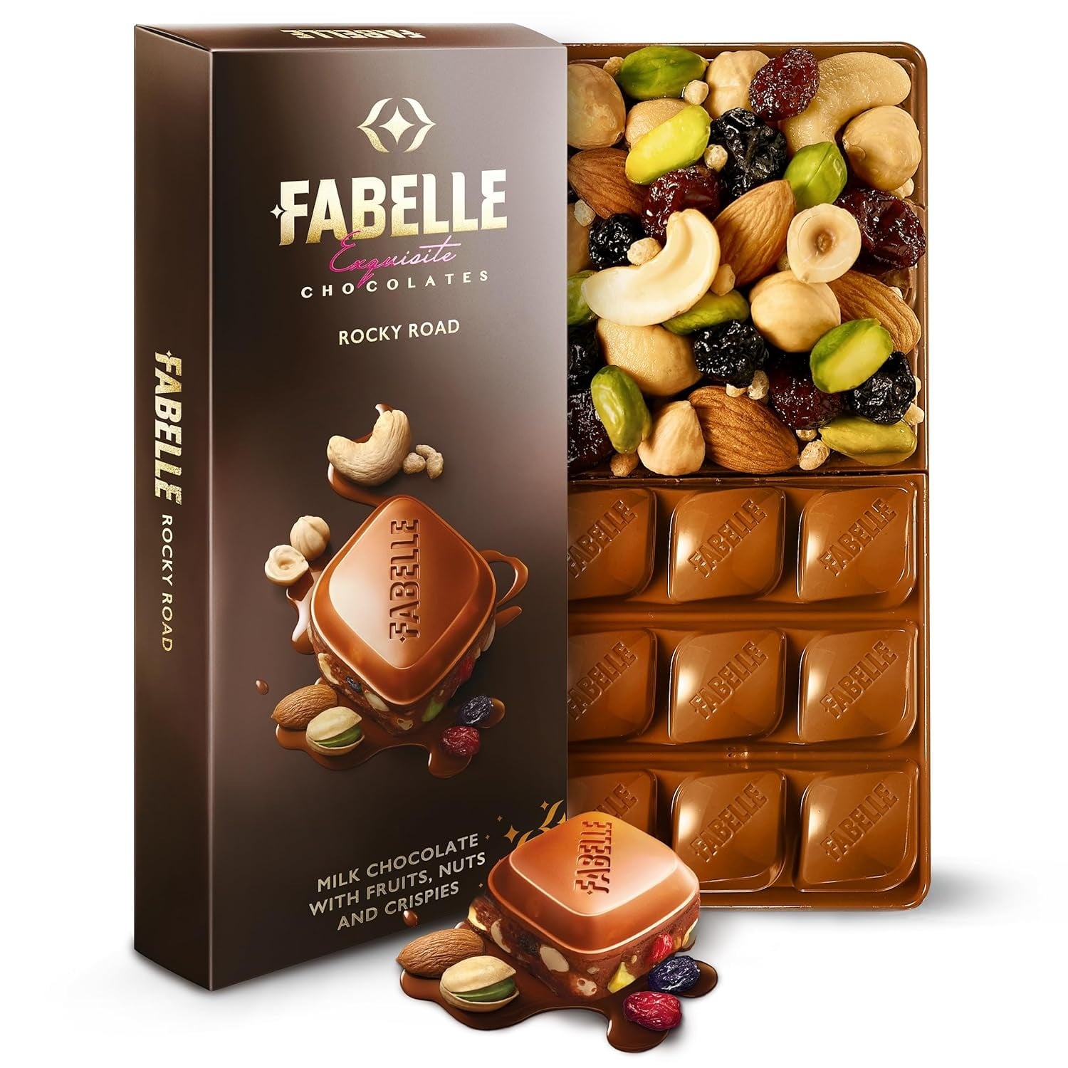 Fabelle Rocky Road Luxury Milk Chocolate Bar