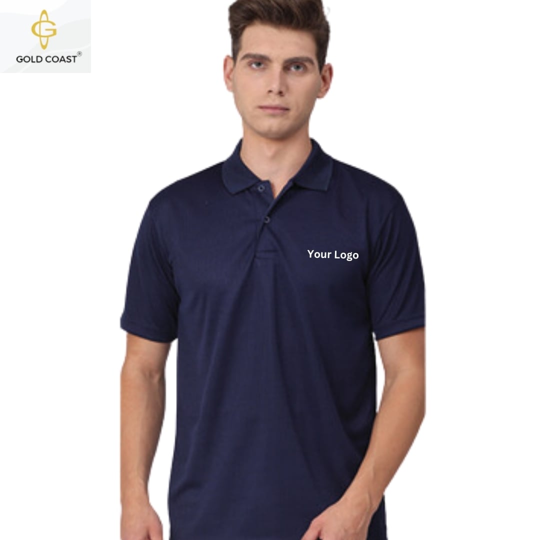 Gold Coast HoneyComb Dri-Fit Polo T-Shirt - Navy Blue