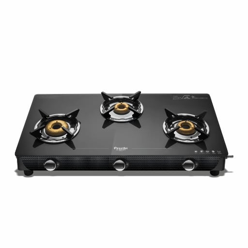 Preethi Saint Gobain Valentino 3 Burner Gas Stove
